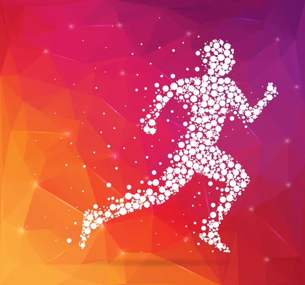 Abstract Creative concept vector image of running man for Web and Mobile Applications isolated on background, art illustration template design, business infographic and social media, icon, symbol. — Stok Vektör