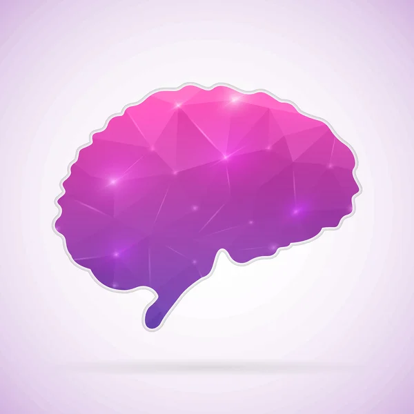 Abstract Creative concept vector icon of Brain for Web and Mobile Applications isolated on background. Vector illustration template design, Business infographic and social media, origami icons. — Stok Vektör