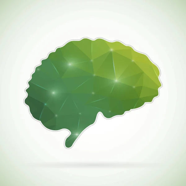 Abstract Creative concept vector icon of Brain for Web and Mobile Applications isolated on background. Vector illustration template design, Business infographic and social media, origami icons. — Stok Vektör