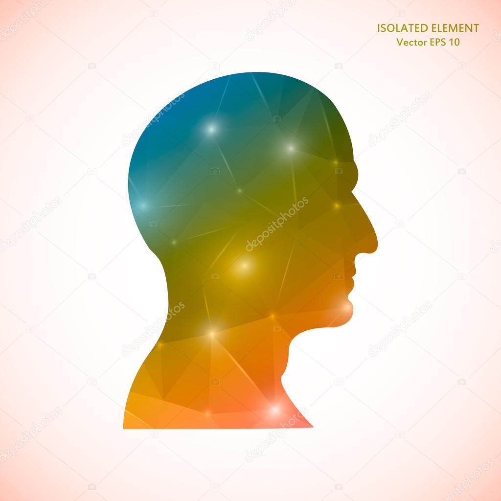Creative concept vector head silhouette for Web and Mobile Applications isolated on background. Vector illustration, creative template design, Business software and social media