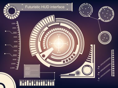 Soyut gelecek, konsept vektör fütüristik mavi sanal grafik dokunmatik arayüzü HUD. Web, site, mobil uygulamalar için siyah arkaplan, tekno, çevrimiçi tasarım, iş, gui, ui