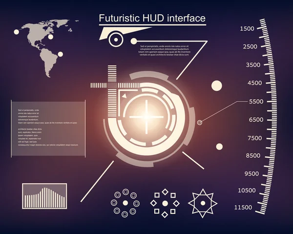 Résumé futur, concept vectoriel futuriste bleu interface utilisateur tactile graphique virtuelle HUD. Pour web, site, applications mobiles isolées sur fond noir, techno, design en ligne, entreprise, gui, ui. — Image vectorielle