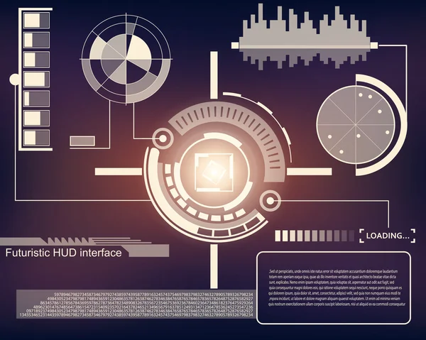 Abstract future, concept vector futuristisch blauw virtual graphic touch user interface HUD. Voor web, site, mobiele applicaties geïsoleerd op zwarte achtergrond, techno, online design, business, gui, ui. — Stockvector