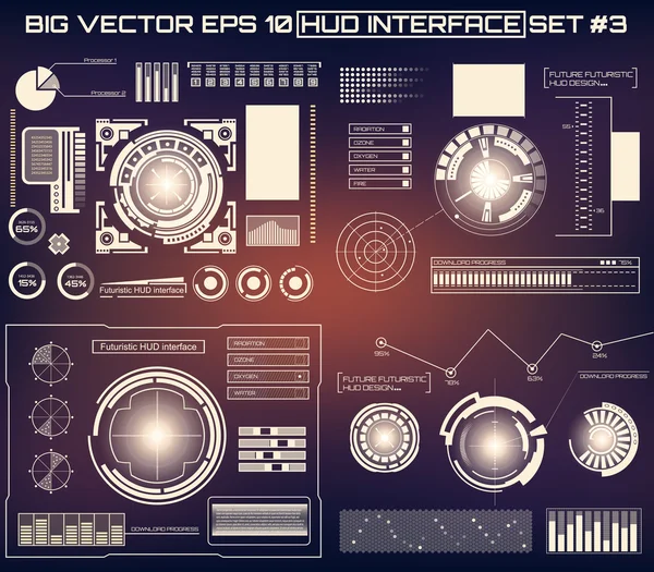 Résumé futur, concept vectoriel futuriste bleu interface utilisateur tactile graphique virtuelle HUD. Pour web, site, applications mobiles isolées sur fond noir, techno, design en ligne, entreprise, gui, ui — Image vectorielle