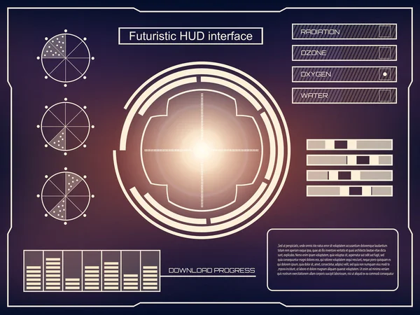Абстрактное будущее, концептуальный футуристический синий виртуальный графический сенсорный пользовательский интерфейс HUD. Для веб, сайт, мобильные приложения изолированные на черном фоне, техно, онлайн дизайн, бизнес, gui, ui. — стоковый вектор