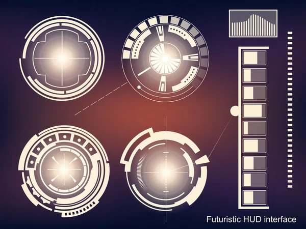 Futuro abstracto, concepto vector futurista azul interfaz gráfica virtual táctil HUD. Para web, sitio, aplicaciones móviles aisladas sobre fondo negro, techno, diseño en línea, negocio, gui, ui. — Vector de stock