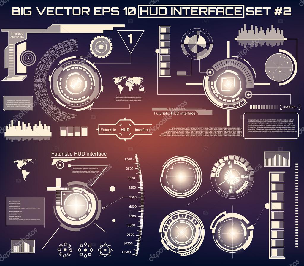 Abstract future, concept vector futuristic blue virtual graphic touch user interface HUD. For web, site, mobile applications isolated on black background, techno, online design, business, gui, ui