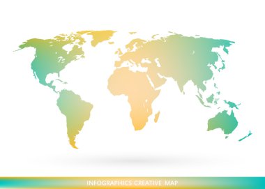 Abstract creative concept vector map of the world for Web and Mobile Applications isolated on background. Vector illustration, creative template design, Business software and social media, origami.