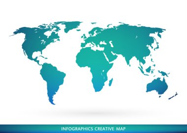 Abstract creative concept vector map of the world for Web and Mobile Applications isolated on background. Vector illustration, creative template design, Business software and social media, origami.