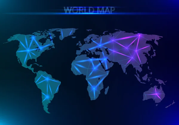 Resumen del mapa vectorial del concepto creativo del mundo para aplicaciones web y móviles aisladas en segundo plano. Ilustración vectorial, diseño de plantillas creativas, software de negocios y redes sociales, origami . — Vector de stock