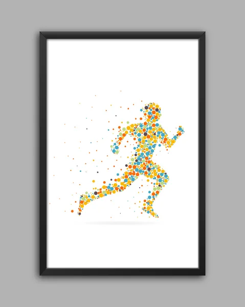 Abstract Creative concept vector image of running man for Web and Mobile Applications isolated on background, art illustration template design, business infographic and social media, icon, symbol. — Stok Vektör
