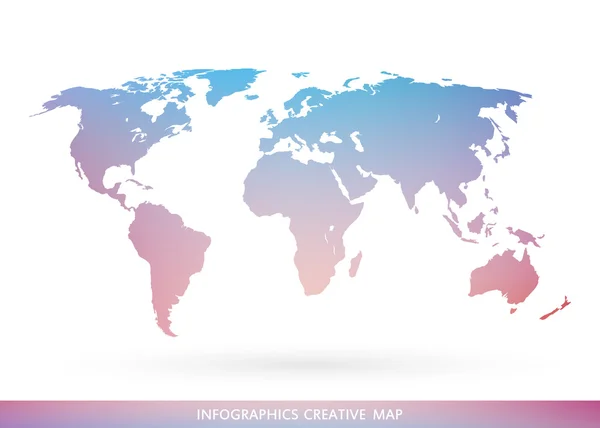Abstract creative concept vector map of the world for Web and Mobile Applications isolated on background. Vector illustration, creative template design, Business software and social media, origami. — Stok Vektör