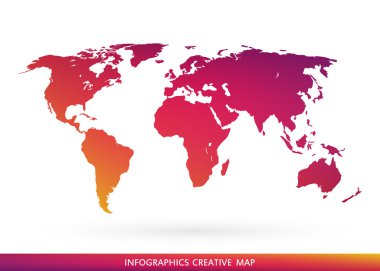 Abstract creative concept vector map of the world for Web and Mobile Applications isolated on background. Vector illustration, creative template design, Business software and social media, origami.