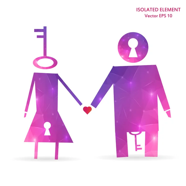 Abstract Creative concept vector unusual lovely couple silhouette of a man and a woman isolated on white background. For Web and Mobile Applications, Illustration template design, business infographic — ストックベクタ