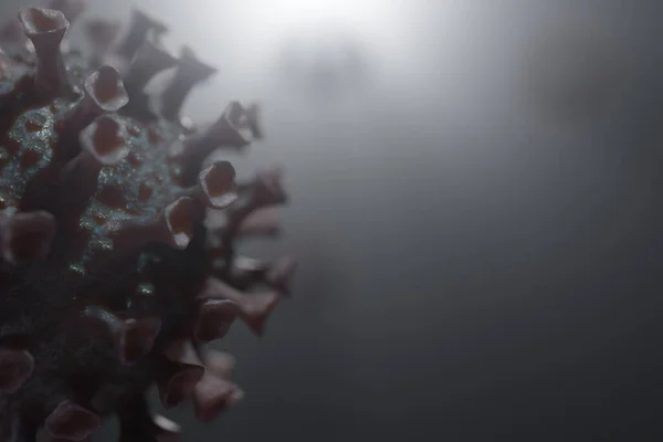 Coronavirus close-up 3d render on a dark background, virus molecule close up — Stock Photo, Image