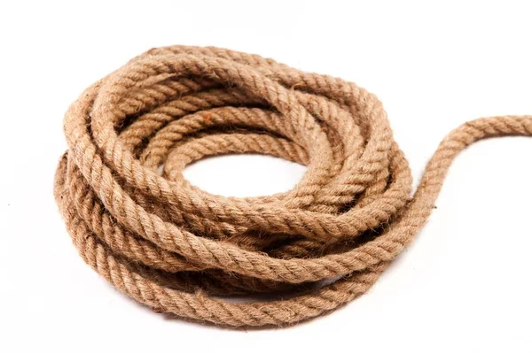 Nodi da una corda su uno sfondo bianco — Foto Stock