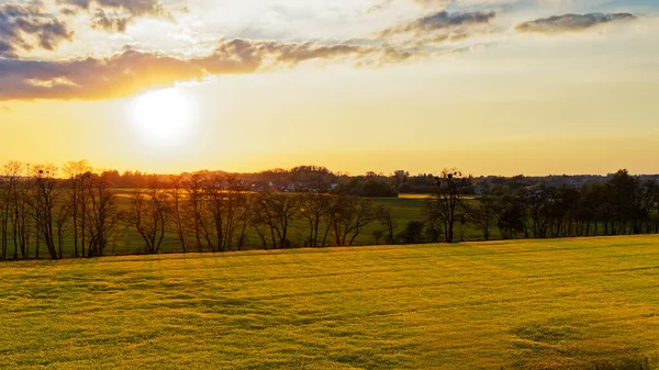 Vista Tramonto Dal Mucchio Lavaggio Baronowa Tarnowskie Gory Foto Stock