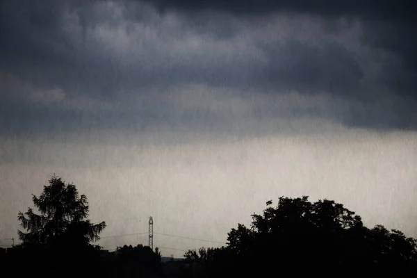 Vista Cielo Drammatico Nuvoloso Piovoso — Foto Stock