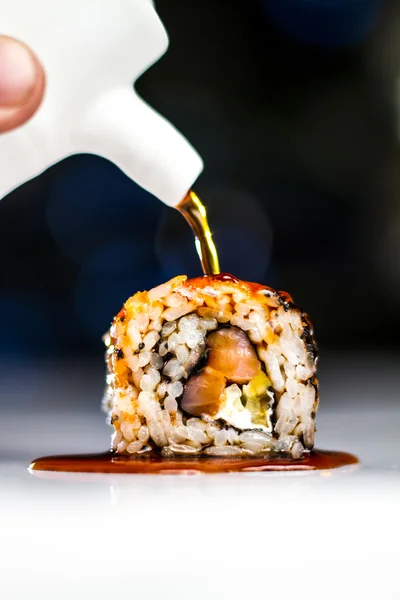 Sushi Roll with soy sauce — Stock Photo, Image