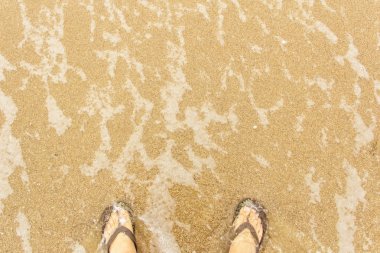 Okyanus plaj, ayak, deniz kum tatil