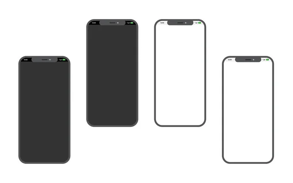 白色背景图上的智能手机图标 平面Icon手机 手持电话 白色背景的手机 — 图库矢量图片