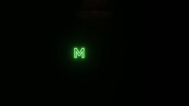 Mai Text Neon Licht Bunt Auf Ziegelwand Textur Illustrationsrendering Neonsymbol — Stockvideo