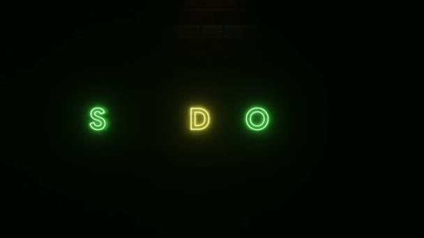 Ausverkauft Text Neonlicht Bunt Ziegelwand Einfach Und Elegant Illustrationsrendering Video — Stockvideo