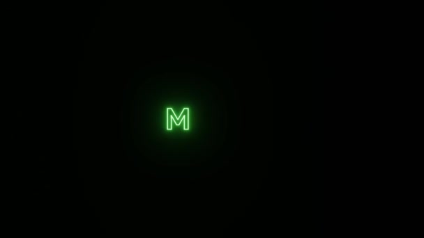 Maio Texto Neon Luz Colorida Sobre Fundo Preto Renderização Ilustração — Vídeo de Stock