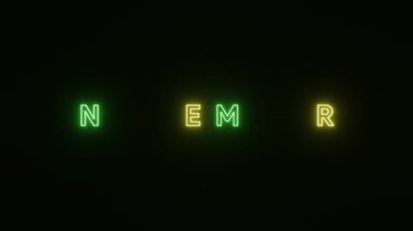 Kasım metni siyah arkaplanda neon renkli. 3 boyutlu resimleme. Kasım 'ın neon sembolü. 4K Çözünürlük Videosu. Neon ışığı metin ve siyah arkaplan basit ve zarif
