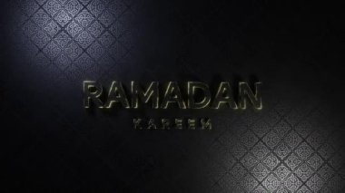 Işık efektli Ramazan altın yazı efekti, altın rengi, İslami, zarif, modern ve basit. 3 boyutlu resimleme. 4k çözünürlüklü İslami video primi. ramadan kareem altın metin