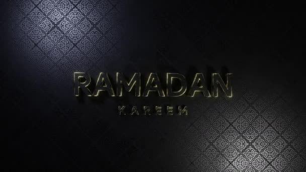 Ramadan Effet Texte Doré Avec Effet Lumière Couleur Islamique Élégant — Video