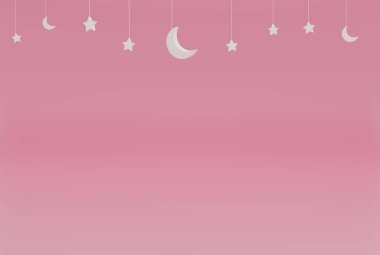 Yıldızlı pembe minimalist, ramazan kareem, etkinlikler, tatiller ve benzerleri için. 3 boyutlu resimleme. Bayram bayramı satış konseptinin arka planı. tasarım basit