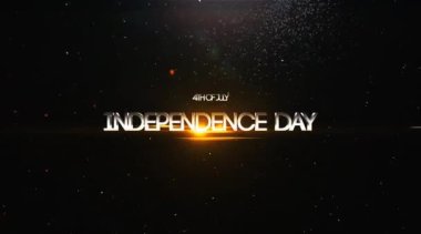 4 Temmuz Bağımsızlık Günü, ABD Anma Günü. 4 Temmuz havai fişek tasarımı siyah arka planda izole edildi. Mutlu Bağımsızlık Günleri ABD kutlamaları beyaz partiküller arka planı.