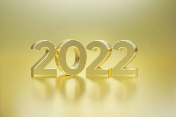 Happy New Year 2022 Text Golden Numbers Gold Background Greeting — Stock Photo, Image