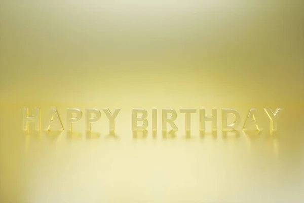 Happy Birthday Gold Effect Text Illustration Rendering Modern Simple Minimalist — Stock Photo, Image
