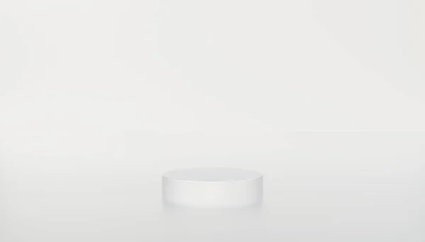 Minimal White Cylinder Platform Podium White Isolated Background Illustration Rendering — Stock Photo, Image