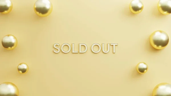 Sold Out Elegant Background Realistic Balloons Gold Copy Space Gold — Stock Photo, Image