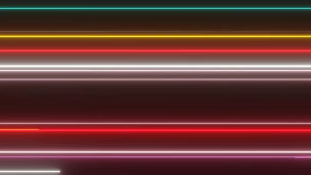 Neon Abstrakte Hintergrundanimation Bunt Mit Schwarzem Hintergrund Isoliert Darstellung — Stockvideo