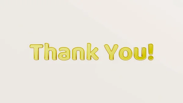 Thank You Text Gold Balloons White Isolated Fone Illustration Rendering — стоковое фото