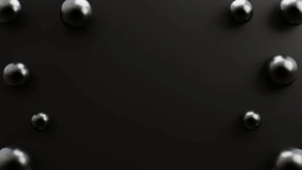 Zwarte Achtergrond Met Realistische Ballonnen Minimalistische Stijl Illustratie Rendering Voor — Stockfoto