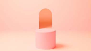 Ürün Soyut Pembe Arkaplan 3B Görüntü Hazırlama 4K Görüntü Döngüsü