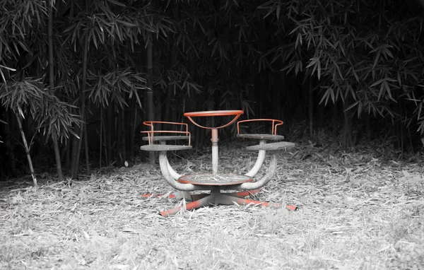 forgotten merry-go-round left rusty outdoors