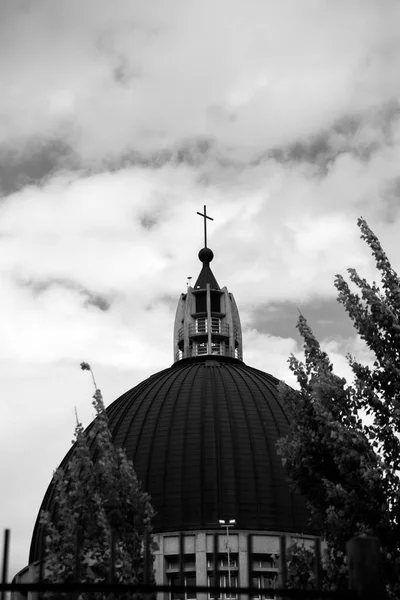 Church dome cloudy day sad and cold