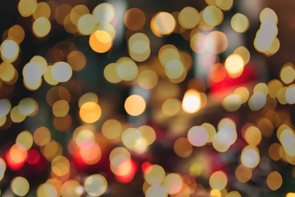 Bokeh Lichter Von Weihnachtsbaumgirlanden Weihnachten Hintergrund — Stockfoto