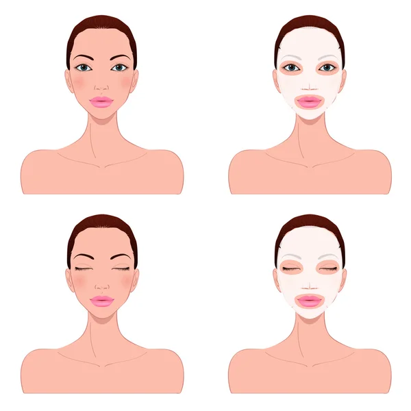 Beautiful woman's skin care — Stock Vector