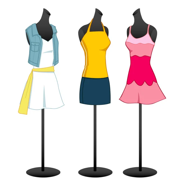 Mannequins in womans fashion design — Stock Vector