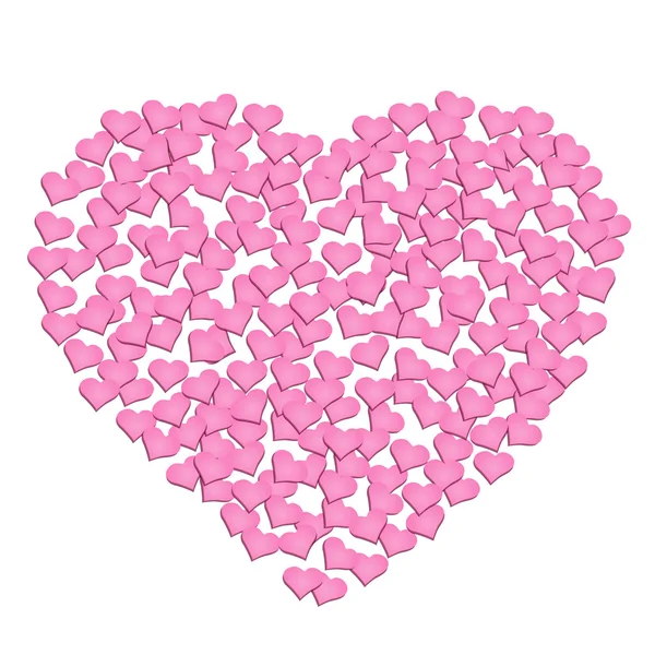 Evento coração, pequeno coração rosa com grande coração — Vetor de Stock