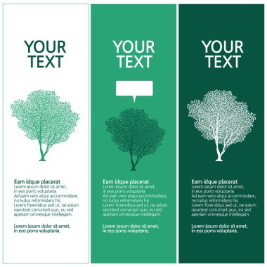 yemyeşil ağaçlar, ağaç siluet tasarım kümesi