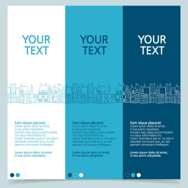 köy illüstrasyon broşür tasarım kümesi