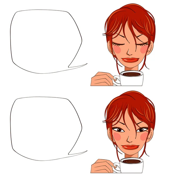 Café et femme — Image vectorielle